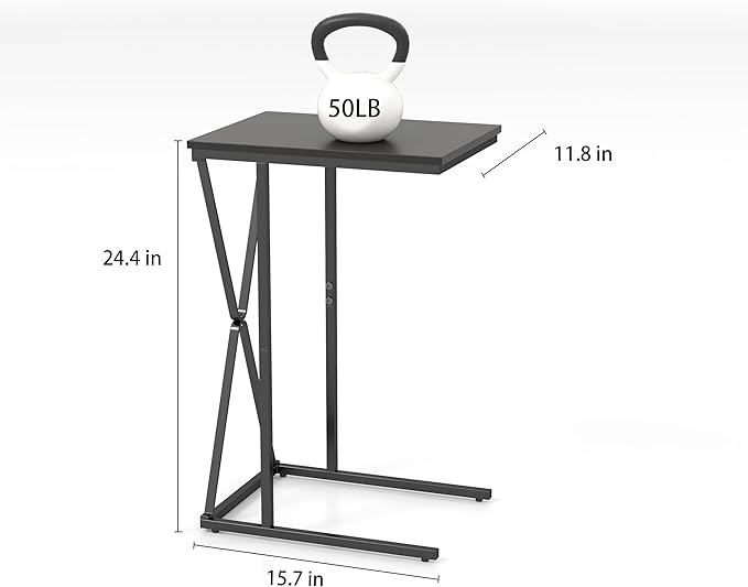 Manora TV Dinner Tray Table, C Shaped End Table - Image 3