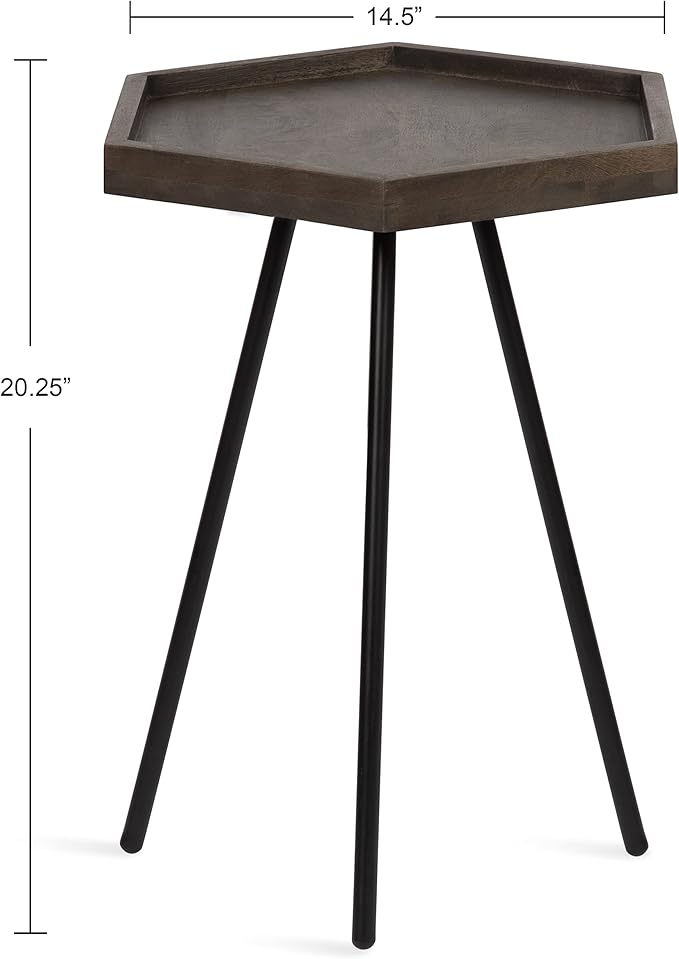 Kate and Laurel Kashvi Modern Side Table 17 x 15 x 20; Graywash; Decorative - Image 3