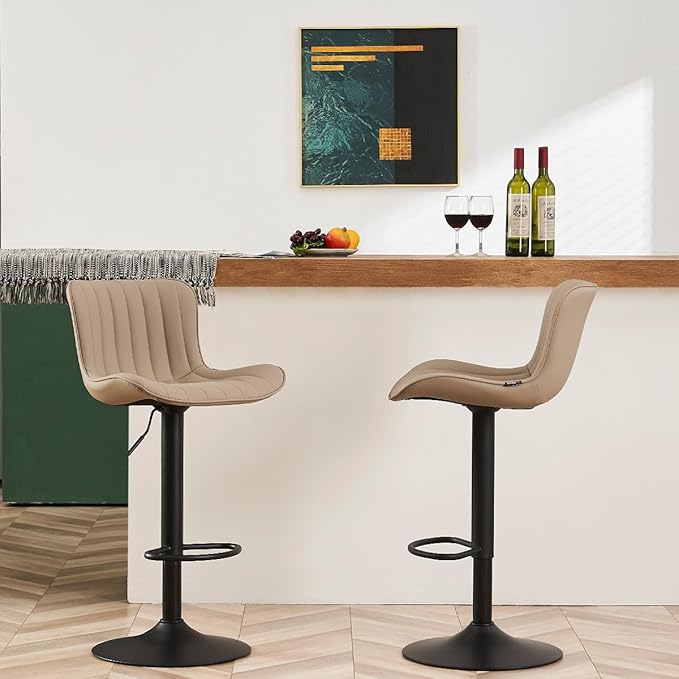 YOUNUOKE Counter Height Bar Stools Kitchen Island Barstools Set of 2 Adjustable - Image 5