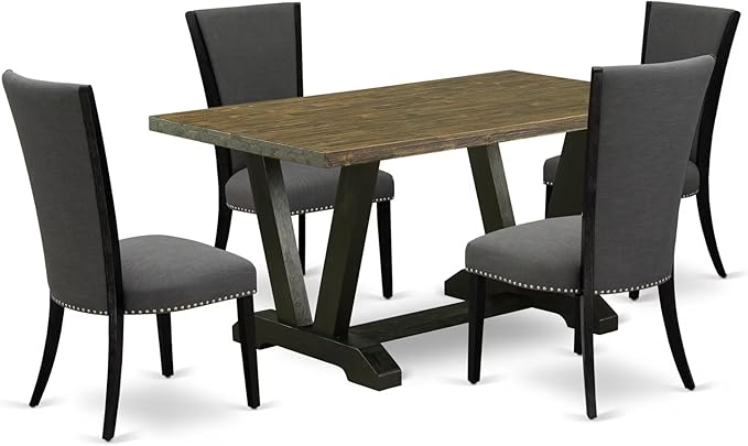 East West Furniture V676VE650-5 5 Piece Dining Set Includes a Rectangle Dining by EastWestFurniture