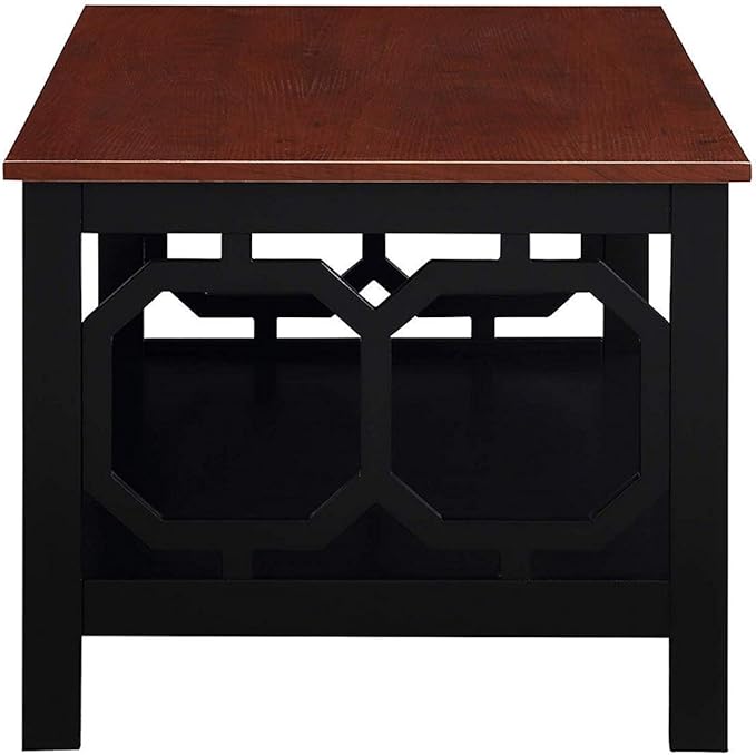 Convenience Concepts Omega Coffee Table, Cherry Top / Black Frame - Image 6