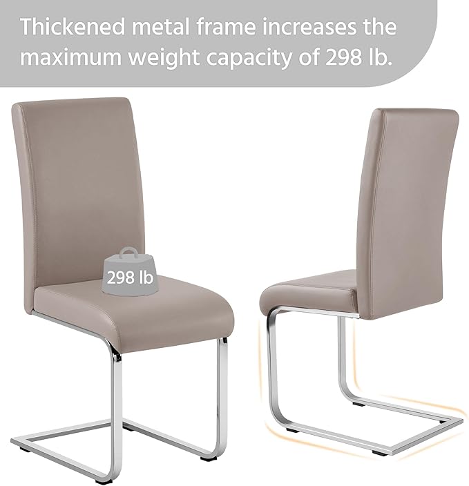 Yaheetech Dining Chairs Set of 2 Modern Faux Leather Upholstered Dining Room - Image 8