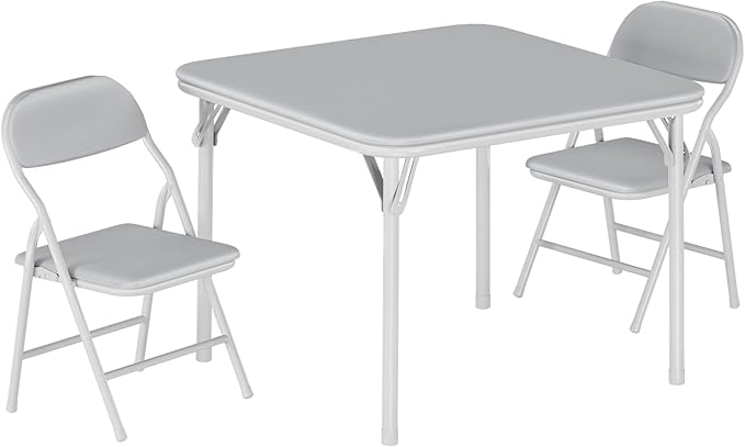 GarveeHome 3-Piece Kids Folding Table and Chairs Set, Toddlers Children's - Image 8