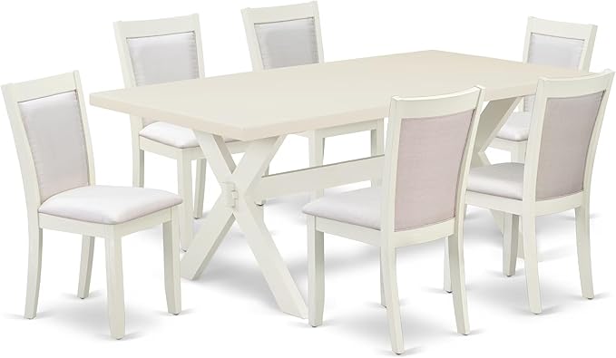 East West Furniture X027MZ001-7 7 Piece Modern Dining Table Set Consist of a by EastWestFurniture