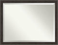 Amanti Art Brown Wall Mirror 34x44 Shipwreck Greywash Narrow Rectangle Bathroom by AmantiArt