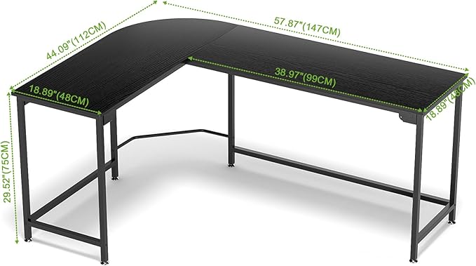 Teraves Modern L Shaped Gaming Desk 58'' Corner Computer Desk - Image 3