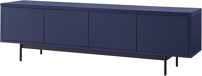 Henn&Hart Rectangular TV Stand for TV's up to 75" in Navy, for Home, Living Room - Image 7
