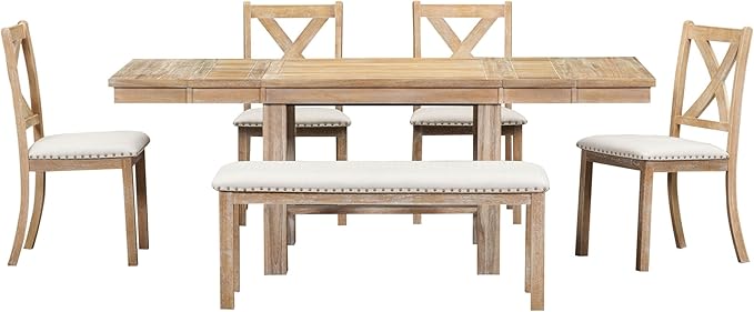 Ball & Cast Farmhouse 6 Piece Extendable Dining Table - Image 8