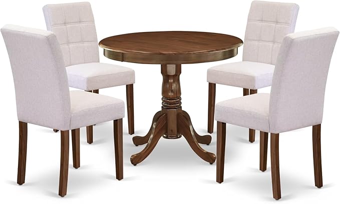 East West Furniture ANAS5-AWA-08 5 Piece Mid Century Dining Table Set Consists by EastWestFurniture