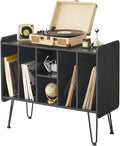 Large Record Player Stand with Vinyl Storage, Holds Up to 200 Albums, Turntable by Leesingdo