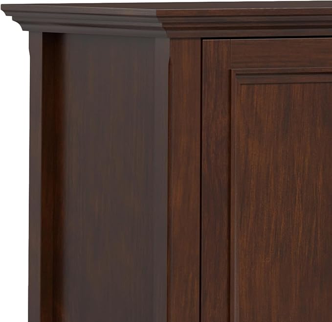 SIMPLIHOME Amherst 72-inch Wide Solid Wood TV Stand in Russet Brown, - Image 7