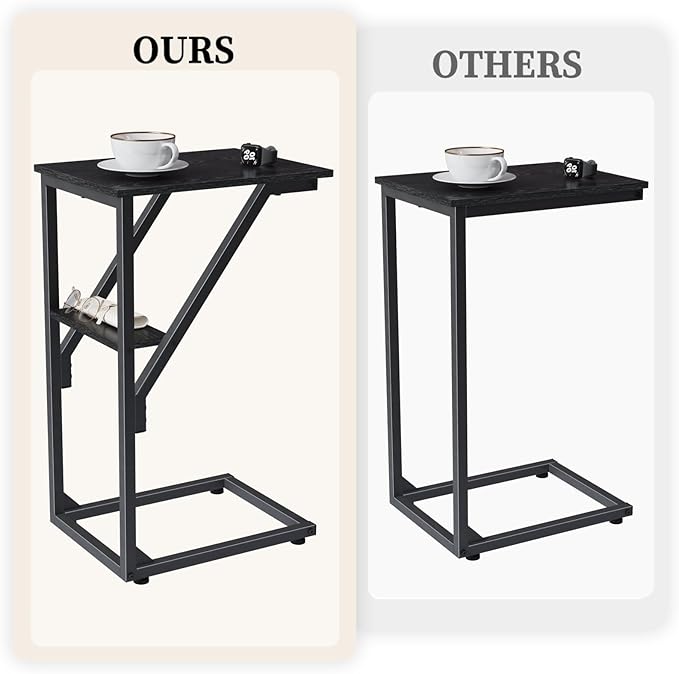 C-Shaped End Table, Small Side Table - Image 4