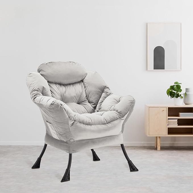 Lazy Chair Thick Padded, Comfy Velvet Accent Lounge Chair - Image 2