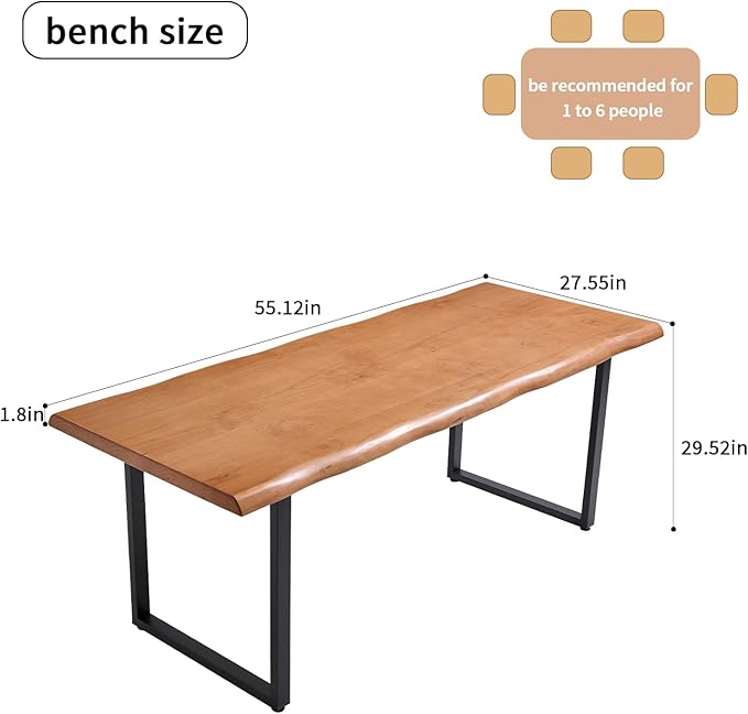 Solid Wood Office Desk with Metal Base Stylish Durable Multi-Size Options - Image 3