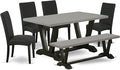 East West Furniture V696DR124-6 6 Piece Kitchen Table Set Contains a Rectangle by EastWestFurniture