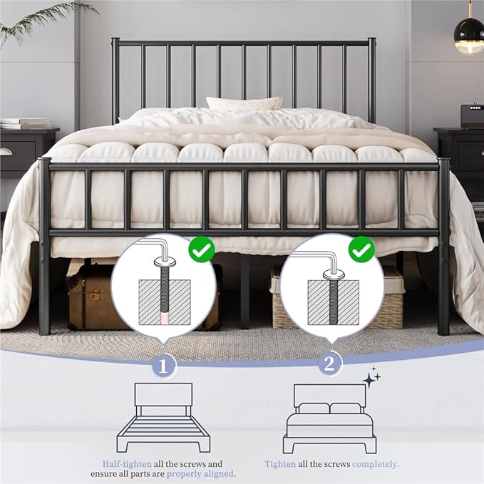 Yaheetech 14 Inch Queen Size Bed Frame Metal Platform Bed - Image 4