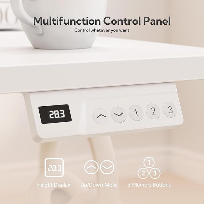 Seang Standing Desk with Drawer, 3 Memory Height Settings with Cable Grommets & - Image 6