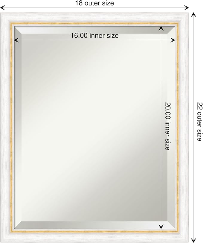 Amanti Art White Bathroom Mirror - Image 4
