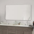 Silver Wall Mirror, 30x48 Inch Rounded Rectangle Vanity Mirror by Mirrorartmirror