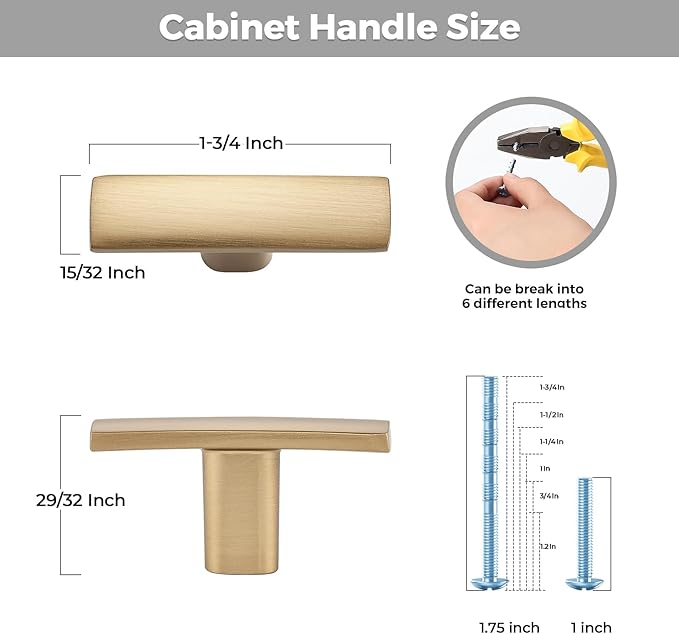 10 Pack Cabinet Handles Single Hole - Image 3