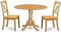East West Furniture DLBO3-OAK-W 3 Piece Dining Set Contains a Round Dining Room by EastWestFurniture