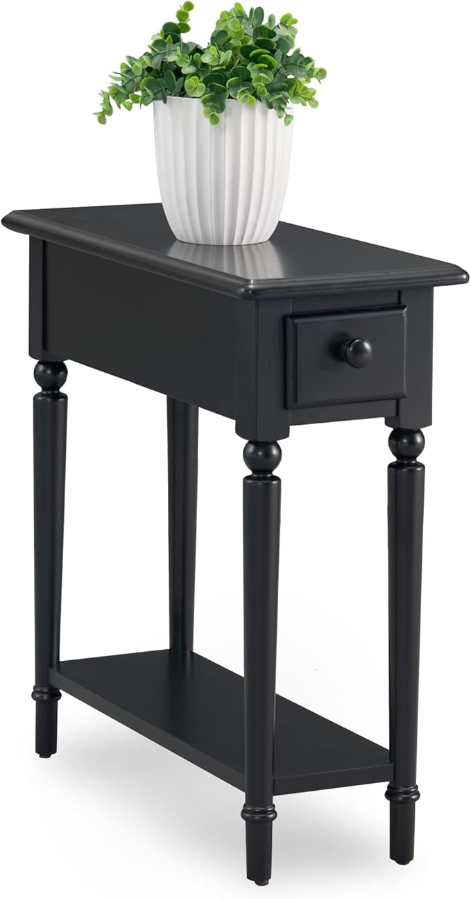 Leick Home Narrow End Table, Solid Wood, 1 Drawer, 1 Display Shelf, Small Size by LeickFurniture