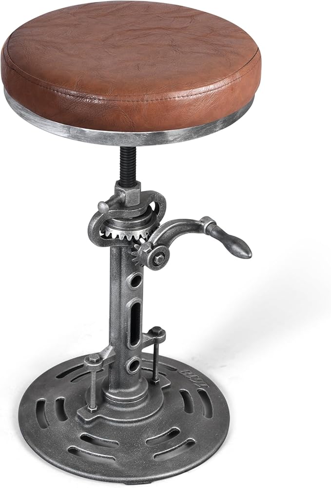 LOKKHAN American Antique Steampunk Deco Vintage Industrial Bar Cafe Stool - Image 5