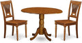 East West Furniture DLPL3-SBR-W 3 Piece Dining Table Set by EastWestFurniture
