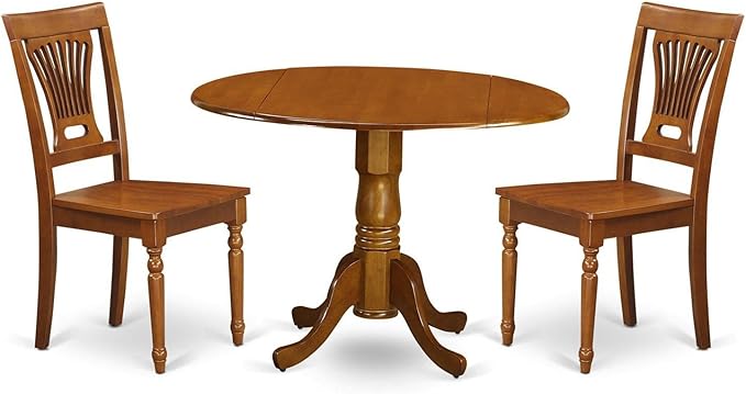 East West Furniture DLPL3-SBR-W 3 Piece Dining Table Set by EastWestFurniture