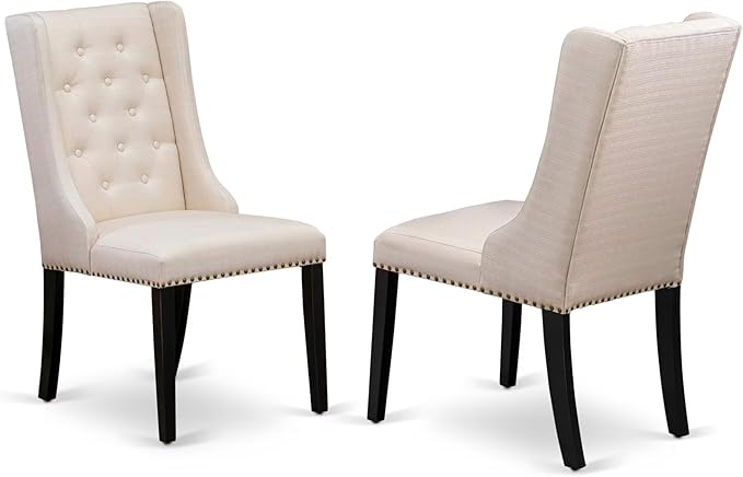 NKFO7-SBB-01-7-Piece Dining Set Consists of a Dining Table and 6 Cream Linen - Image 4