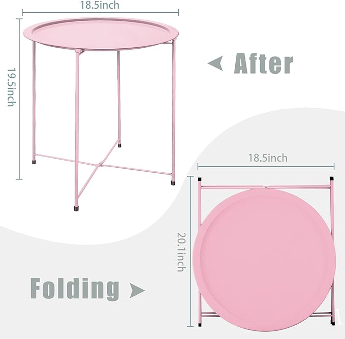 Garden 4 you End Table Set of 2, Outdoor Side Table, Small Patio Table Metal - Image 3
