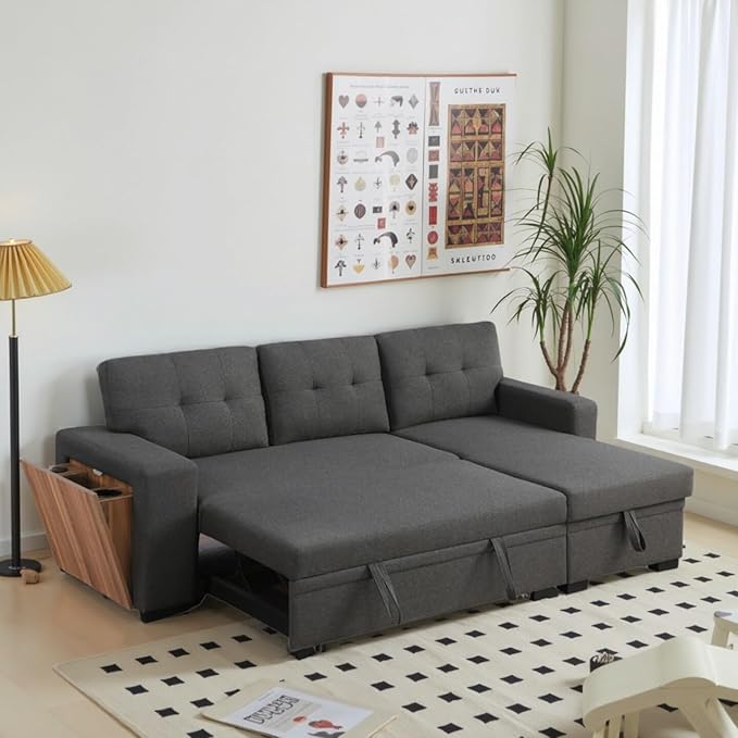 L-Shape Sofa Bed, Pull Out Sleeper Sofa - Image 5