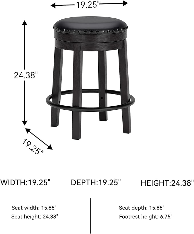Signature Design by Ashley Valebeck Casual Round Faux Leather Upholstered - Image 3