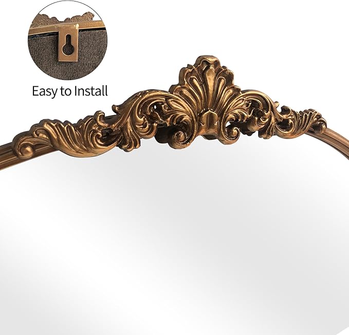 WAMIRRO Oval Mirror, Antique Brass Mirrors - Image 4