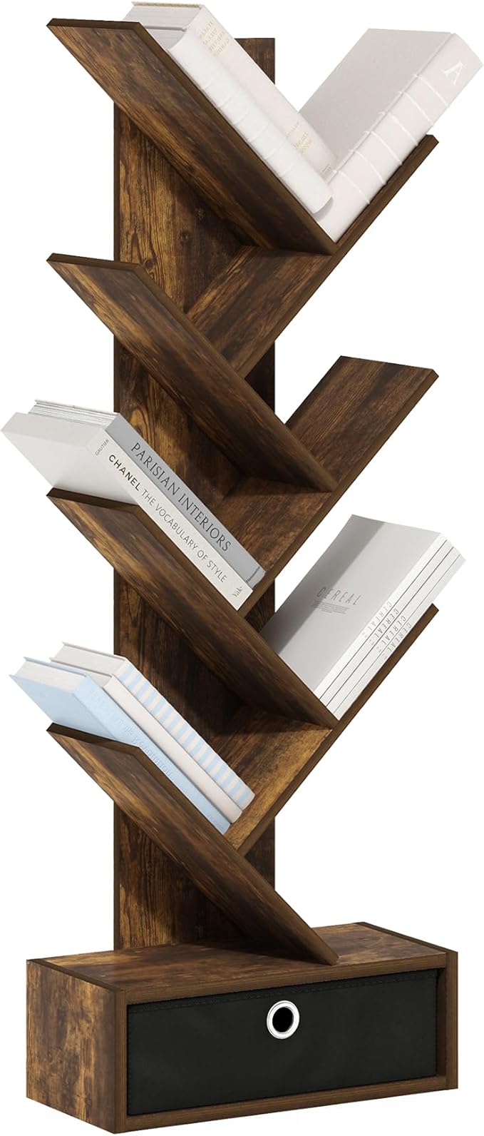 Furinno Tree Bookshelf 7-Tier Floor Standing Tree Bookcase by Furinno-FitsYourSpaceFitsYourBudget