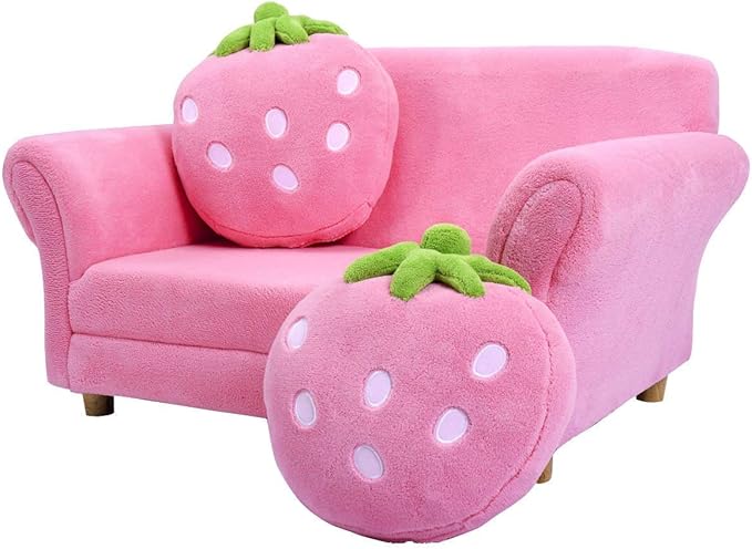 Costzon Kids Couch, Double Seat Pink Children's Sofa - Image 5