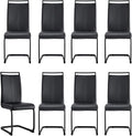 Modern Dining Chairs Set of 8, High Back Black Kitchen Chairs, Faux Leather by Gopop