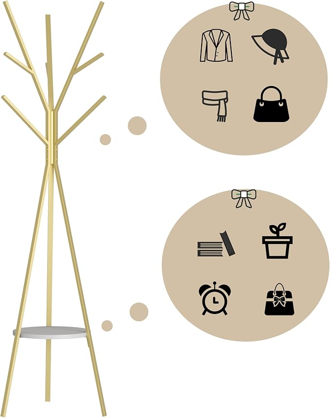 Coat Rack Hat Stand Free Standing Display Hall Tree Metal Hat Hanger Garment - Image 4