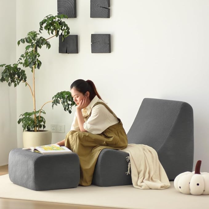 N&V Bean Bag Chair Single Seated Foam Sofa Armless Floor Sofa - Image 2