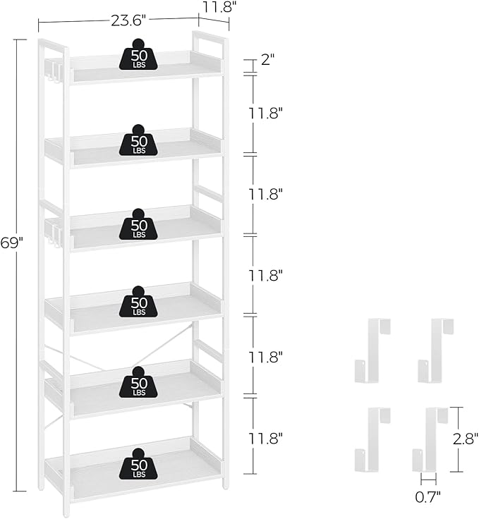 Rolanstar Bookshelf 6 Tier - Image 3