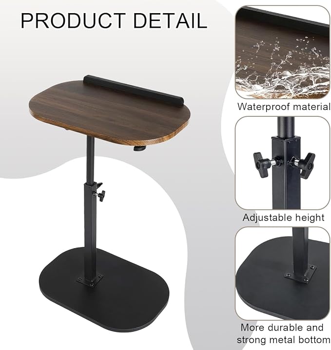 Comeon C-Shaped Tv Tray Pedestal Side Table, End Table Adjustable Height in - Image 4