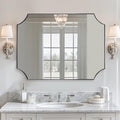 ANDY STAR 30x40 Inch Chrome Mirror, Scalloped Bathroom Mirror, Polished Chrome by ANDYSTAR