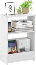 3-Tier Narrow End Table, Small Stand Shelf Narrow White Side Table by HAYOFAMY