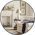 ANDY STAR 36" Black Round Mirror, 36 inch Round Black Mirror Bathroom, Big by ANDYSTAR