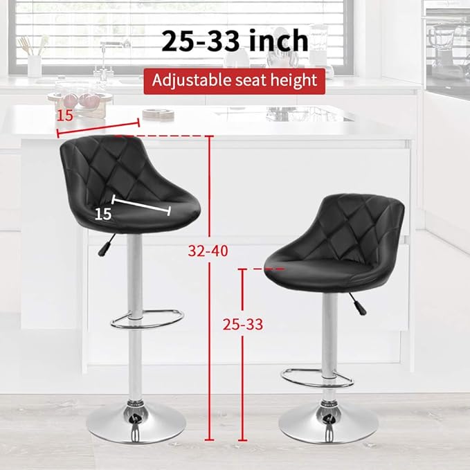 BestOffice Counter Height Bar Stools Set of 2 Bar Stools Swivel Stool Height - Image 9