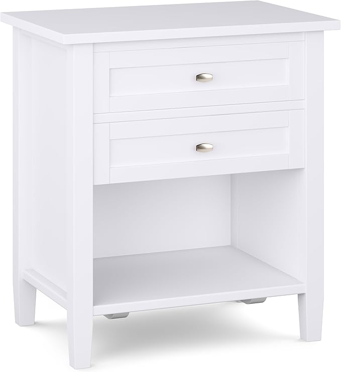 SIMPLIHOME Warm Shaker SOLID WOOD 24 Inch Wide Transitional Bedside Nightstand by SimpliHome