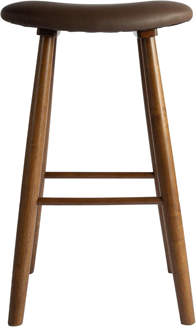 Nora 30" Upholstered Bar Stool, Backless Saddle Seat - Image 3