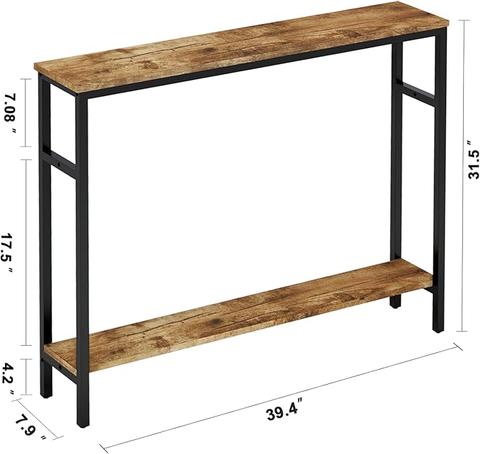 Narrow Console Table, 39.4” Sofa Table - Image 3