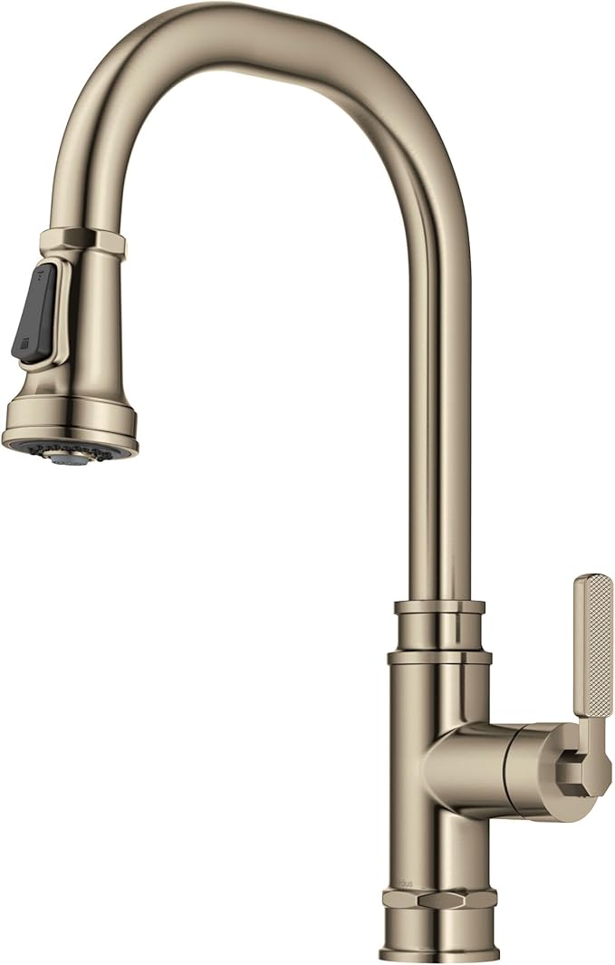 KRAUS Allyn Transitional Industrial Pull-Down Single Handle Kitchen Faucet in by KRAUS
