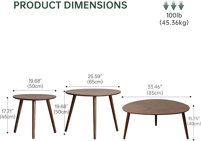 Small Oval Nesting Table, Mid Century Coffee Tables - Image 3